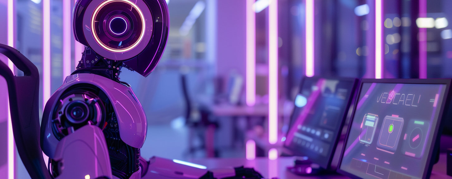 image of A friendly robot is turning on the power button of an AI system - Generated with Midjourney