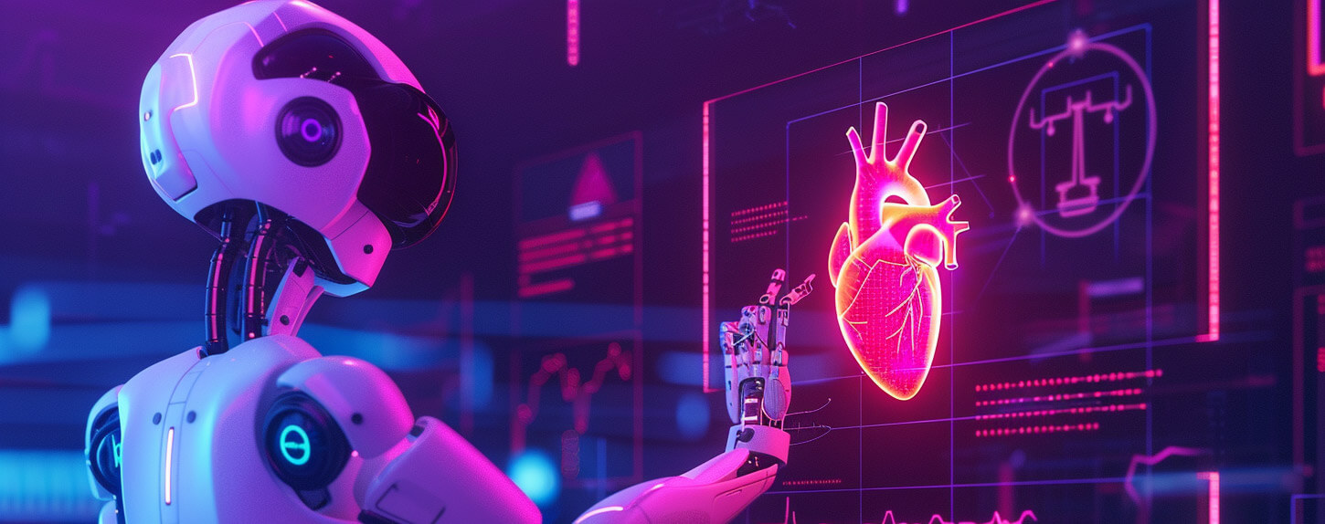 image of Photo of an AI robot doctor using holographic technology - Generated with Midjourney
