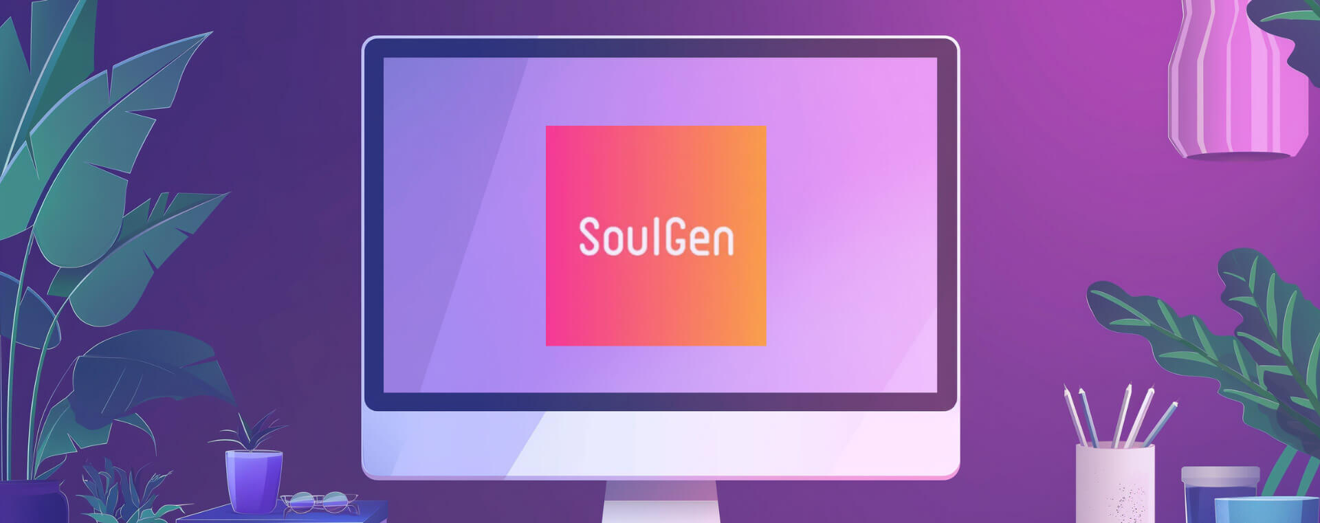 image of Image of a computer screen showing the Soulgen logo - Generated with Midjourney