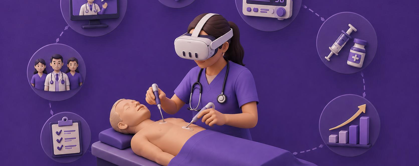 image of This 3D illustration shows the future of medicine through Virtual Reality - Generated with Gemini